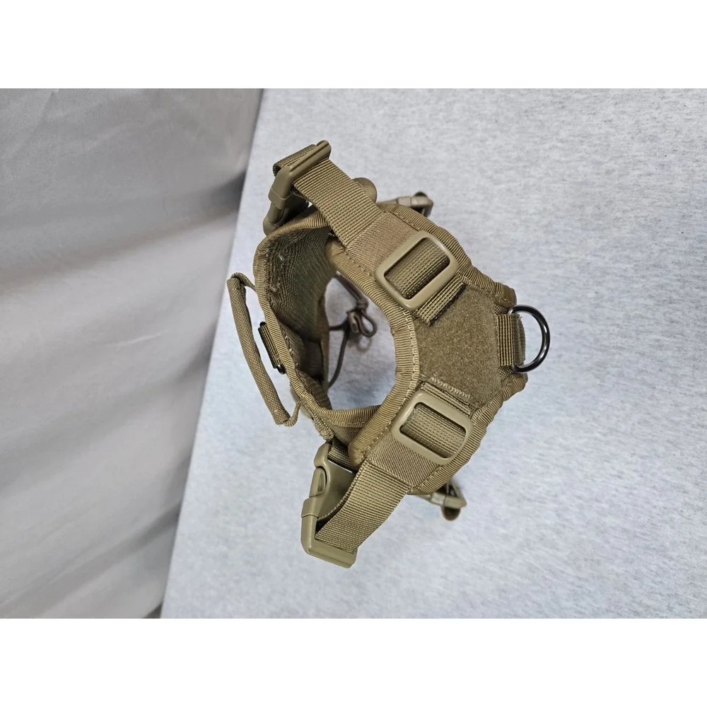 OneTigris Fire Watcher S tactical dog harness features a Coyote Brown finish and